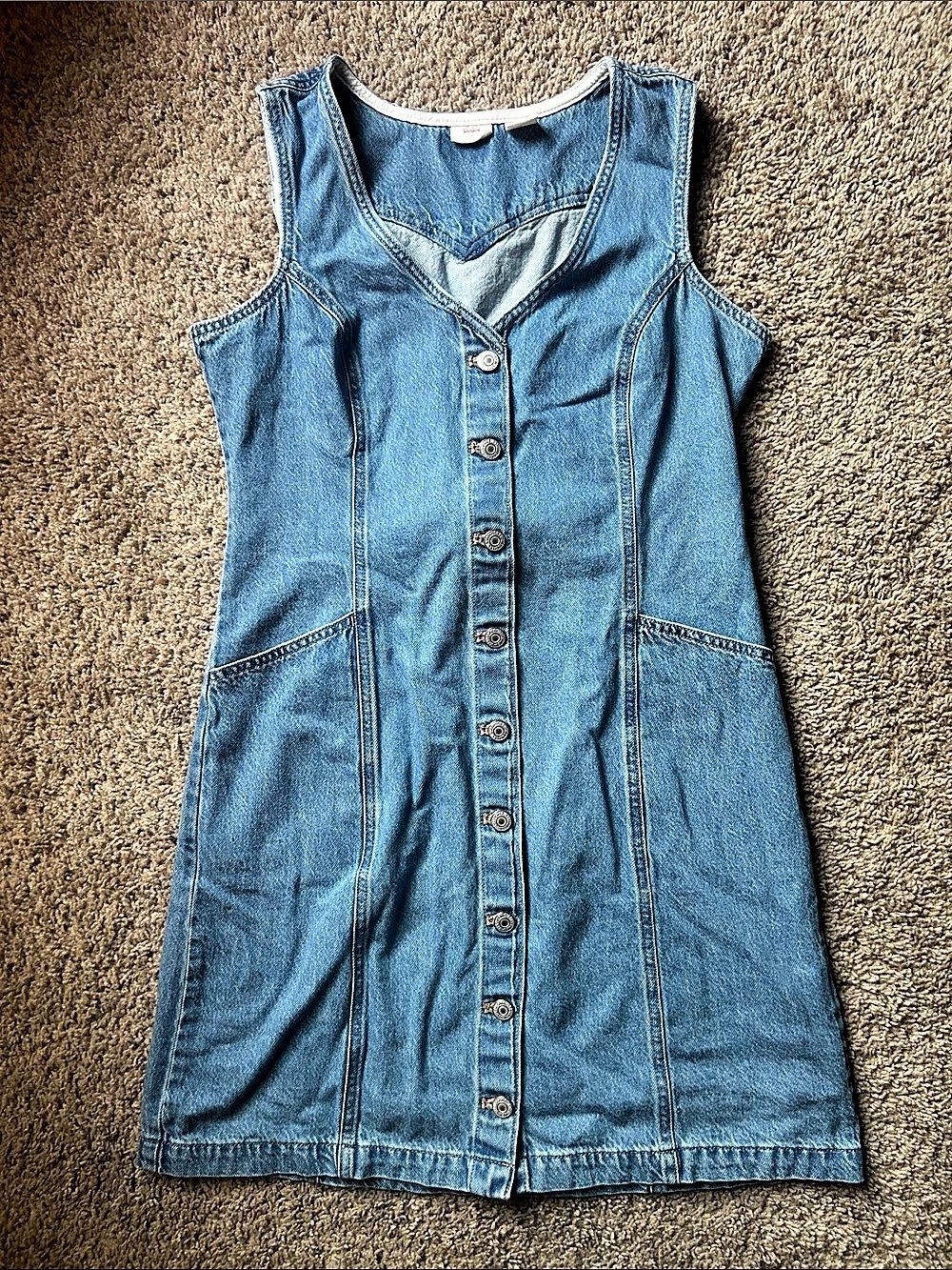 Levi's Vianna Vest Dress Denim Mini Dress Large Blue